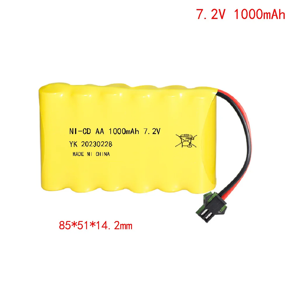 SM 플러그가 있는 교체형 NICD 배터리, RC 장난감 자동차 트럭 탱크 업그레이드, 3.6V, 4.8V, 6V, 7.2V, 1000MAH, 700mAh