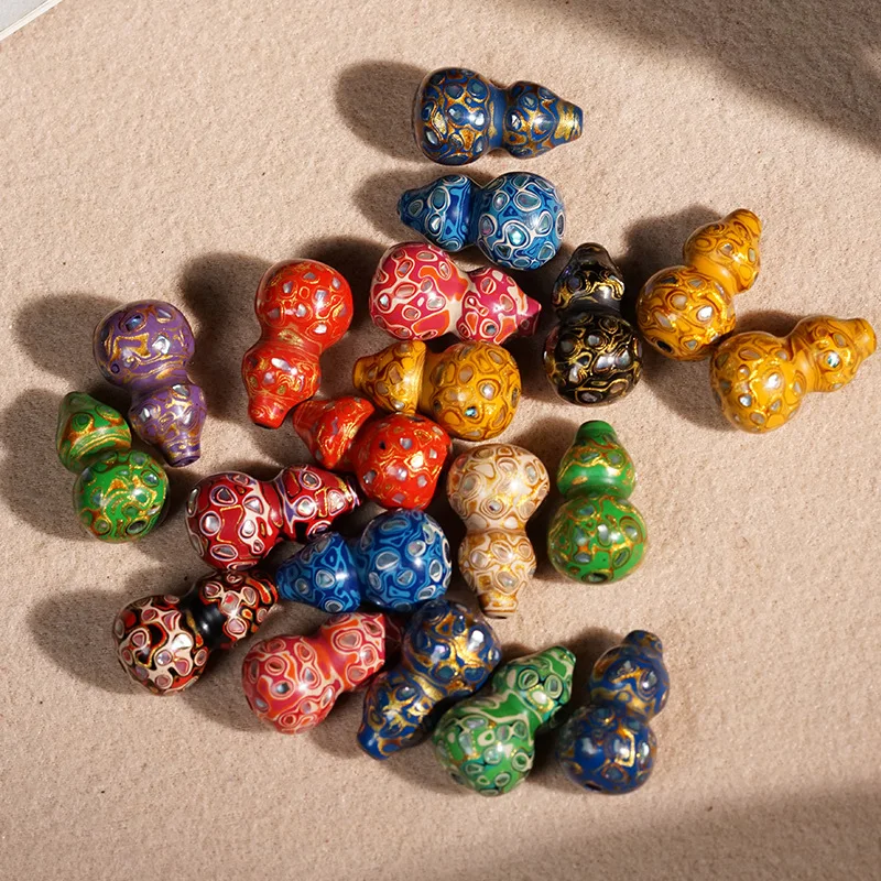 Lacquered gourd accessory, pendant, small decorative item, hand-held ornament, handicraft, inlaid with mother-of-pearl, pi