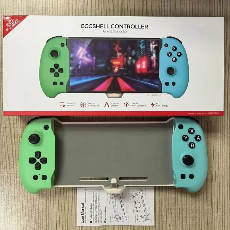 F62C Gamepad For NS OLED Console Controller Built-in 6-Axis Gyro Double Motor