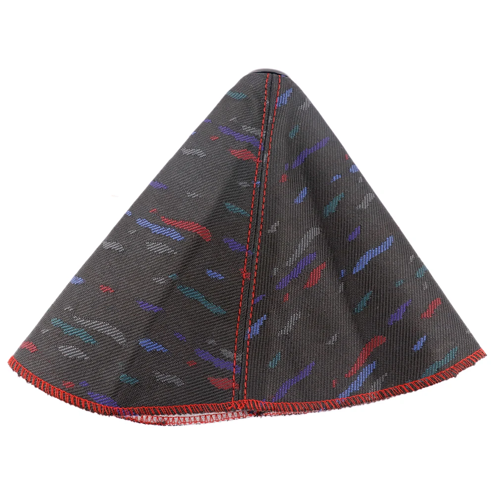Le Mans Confetti JDM Bride Style Hyper Fabric Shifter Boot Racing Gear Shift Knob Cover Collars With Red Stitching