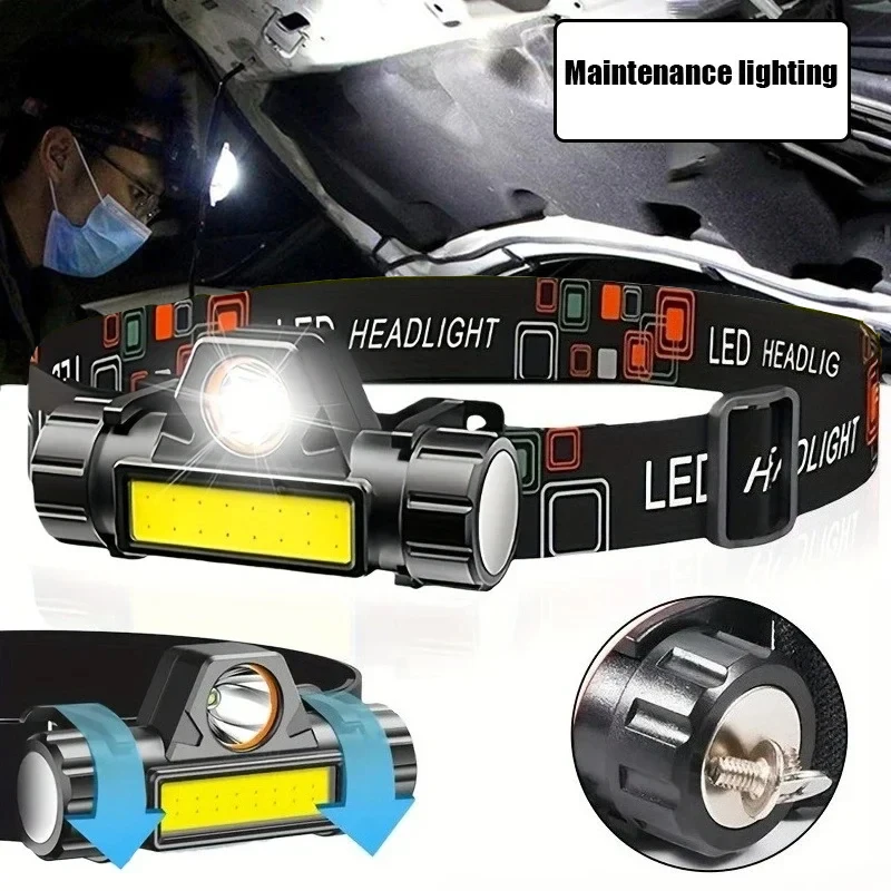 Ultra Bright LED Flashlight Rechargeable Long Range Zoom Tactical Head Torch for Outdoor Emergency Camping Fishing Lantern