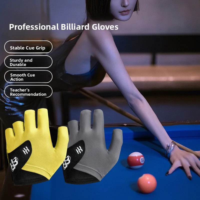 Billiards Professional Thin Fingerless Gloves Anti-slip Breathable Half Finger Gloves for Left And Right Hand Table Tennis