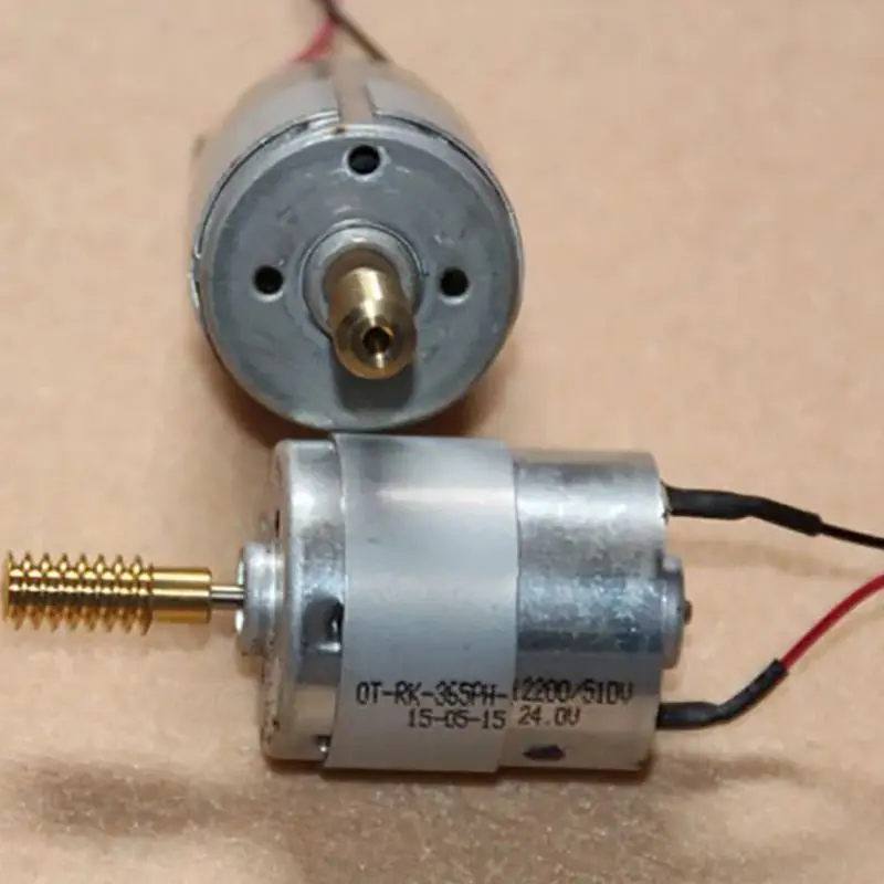 OT-RK-365PH Micro Motor DC 24V 80mA 17000 rpm DC Motor with Copper Worm / Guide Wire Shaft Diameter 2mm Worm Length: 17.5mm