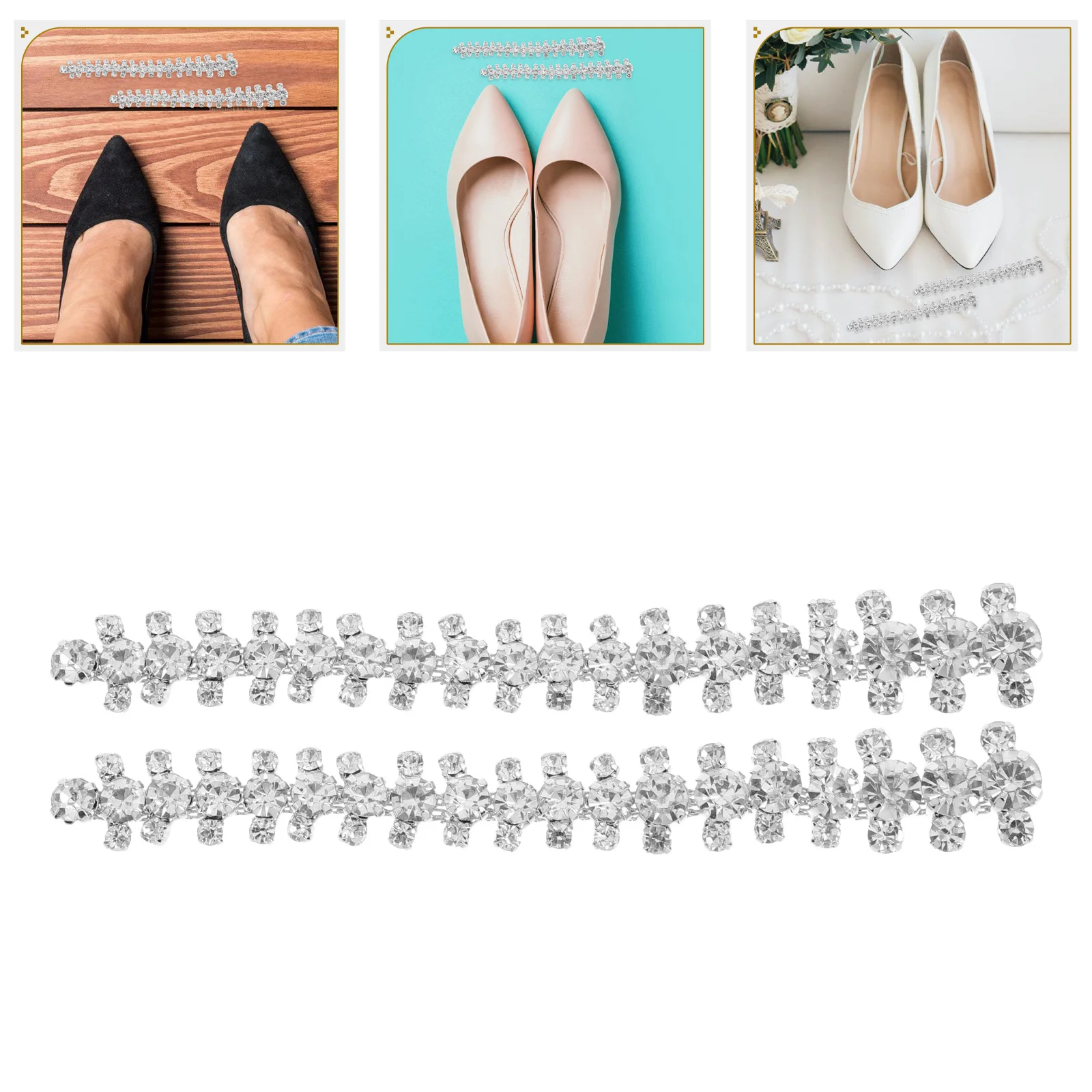 

2Pcs Rhinestone Shoe Chain Fashionable DIY Shoe Decoration for Sandals High Heels Foot Jewelry Accessories Chains for Shoes