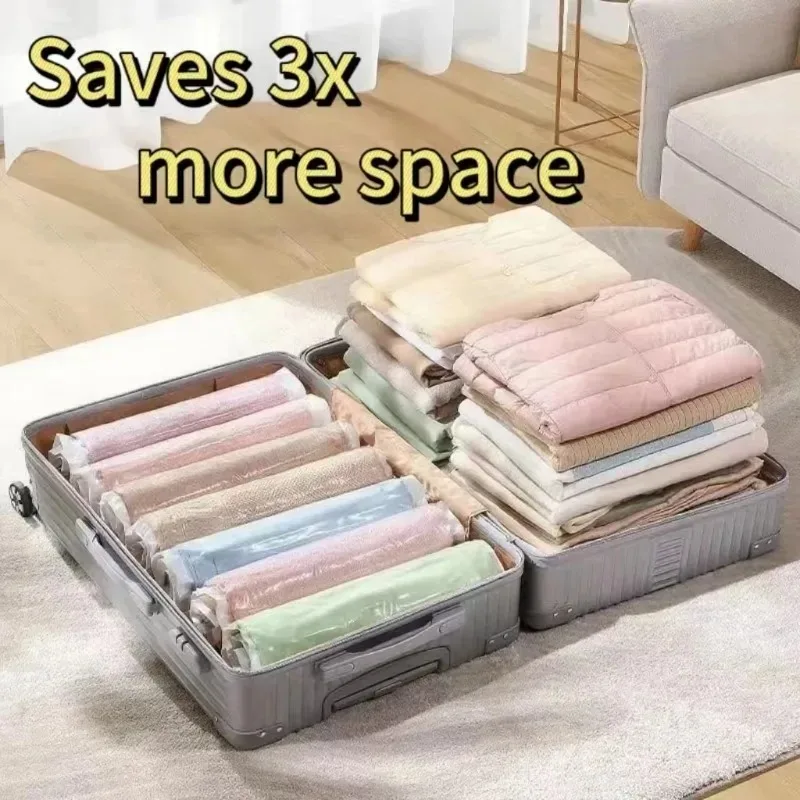 حقيبة ضغط للسفر ملفوفة يدويًا وقابلة لإعادة الاستخدام لتخزين الملابس ومناسبة للأمتعة والملابس الرحلات البحرية الأساسية