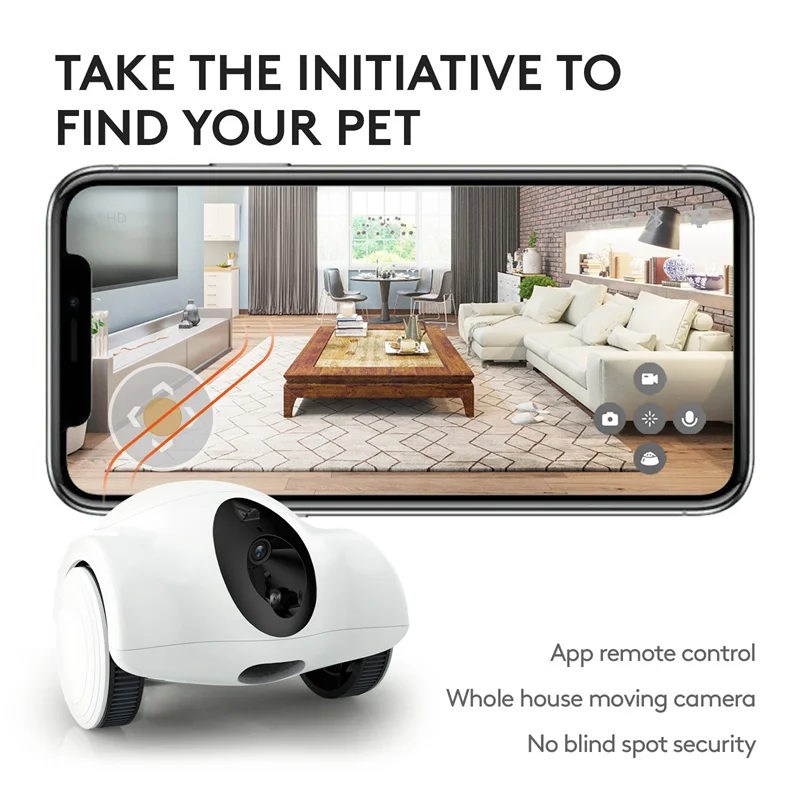 Wifi Connection Pet Companion Laser Toy Food Treat Dispenser with Camera Cat Dog Toy