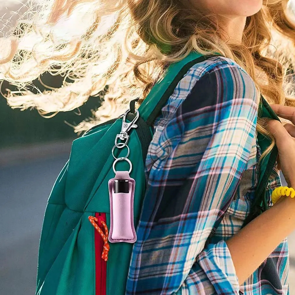 

10 комплектов брелоков-защитных чехлов для бальзама для губ, портативные держатели для помады, маленькие стильные аксессуары для дорожных сумок и кошельков