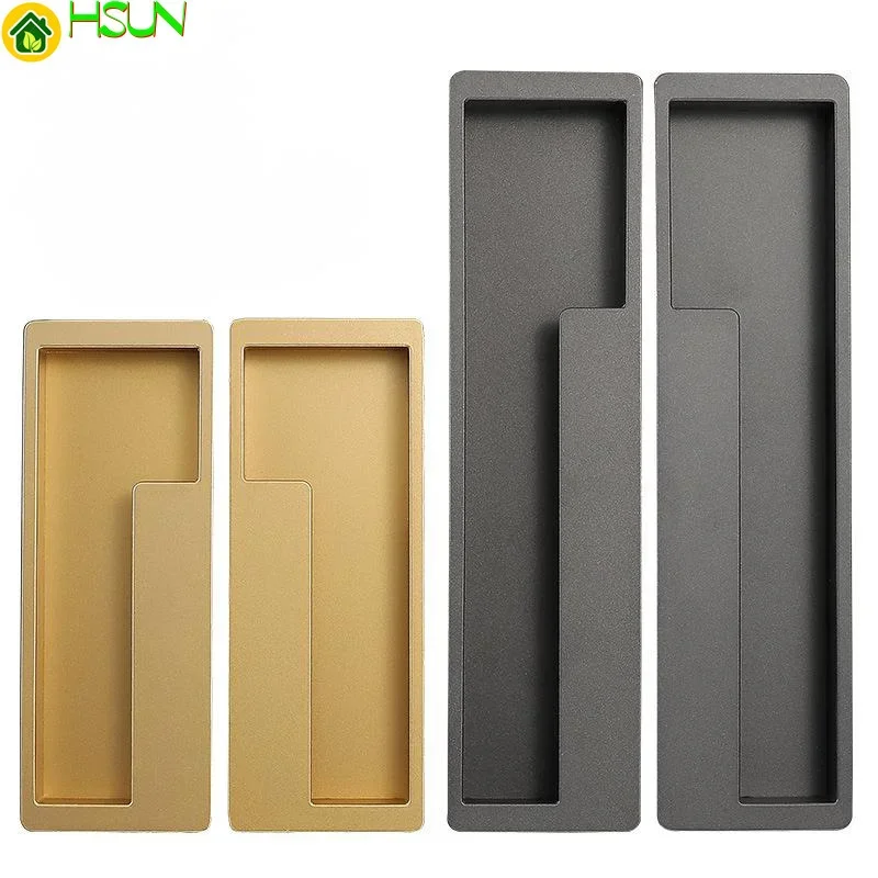 modern simple slotted concealed drawer handle invisible zinc alloy frosted furniture interior handle