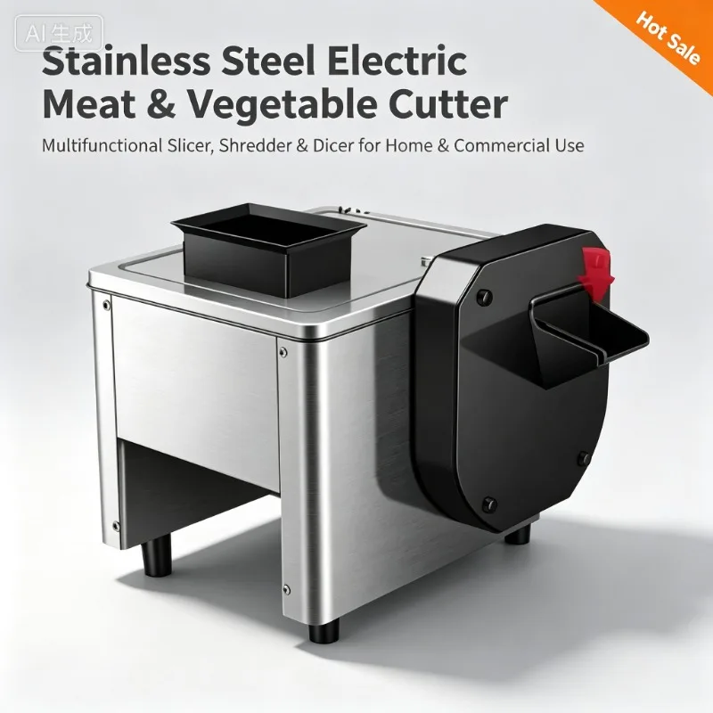 Stainless Steel Electric Meat & Vegetable Cutter, Multifunctional Slicer, Shredder & Dicer for Home & Commercial Use