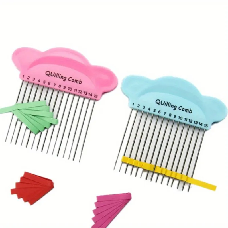 12Pcs Stainless Steel Paper Quilling Comb DIY Craft Tool Cartoon Design for Handmade Paper Rolling
