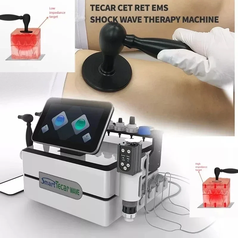 Electric Muscle Stimulation Shock Wave Physiotherapy Machine RET/CET Diathermy Capacitive Resistive Energy Transfer Tecar EMS