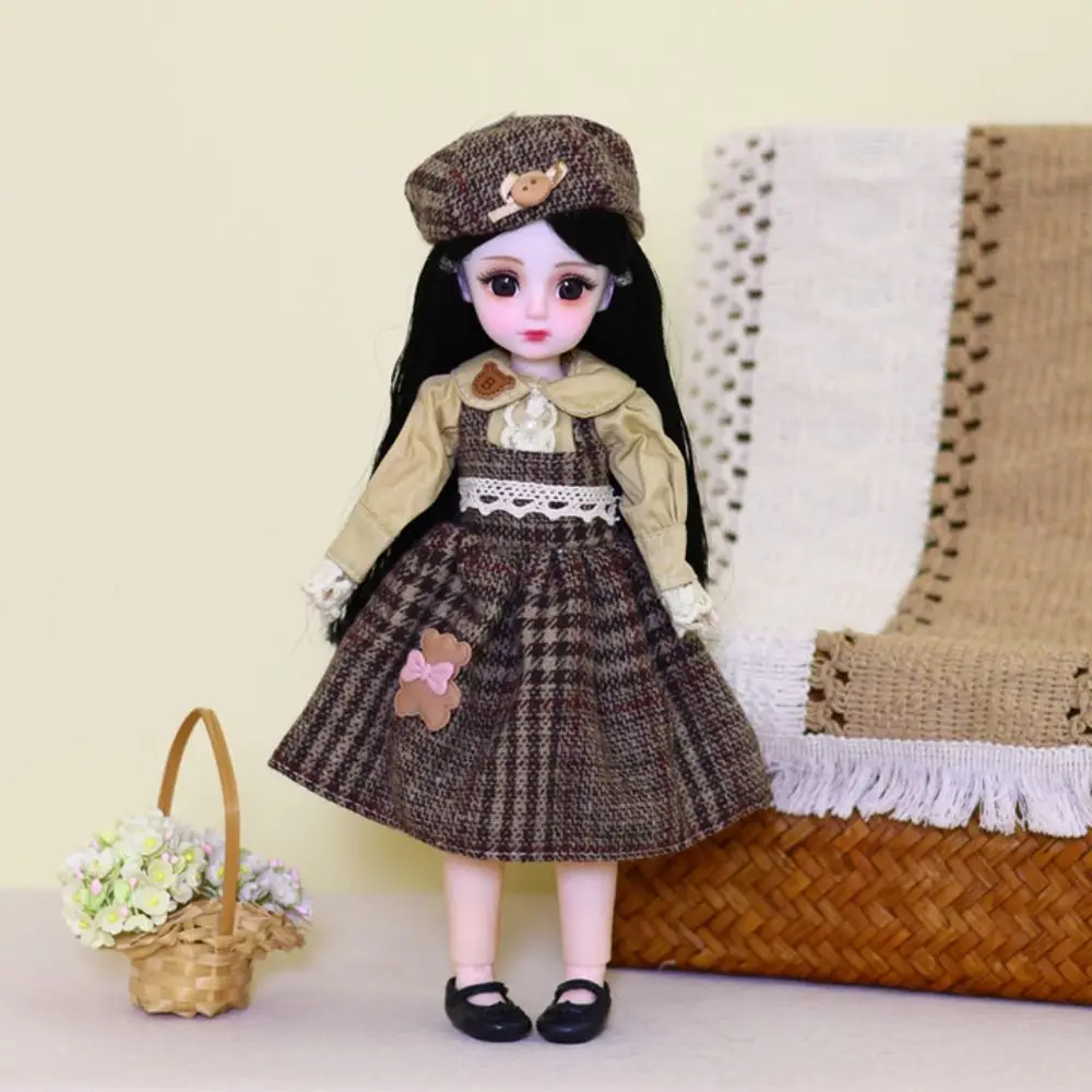 1/6 SD BJD 인형 옷, 긴 머리, 매력적인 눈, 공주 원피스 업 BJD 인형, 우아한 애니메이션, 30cm