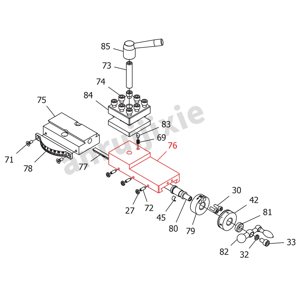 Compound Slide SIEG SC2-76&C2&C3-108 &CX704&G8688&JET BD-6& BD-7 &BD-X7,Home DIY Mini Lathe Spare parts