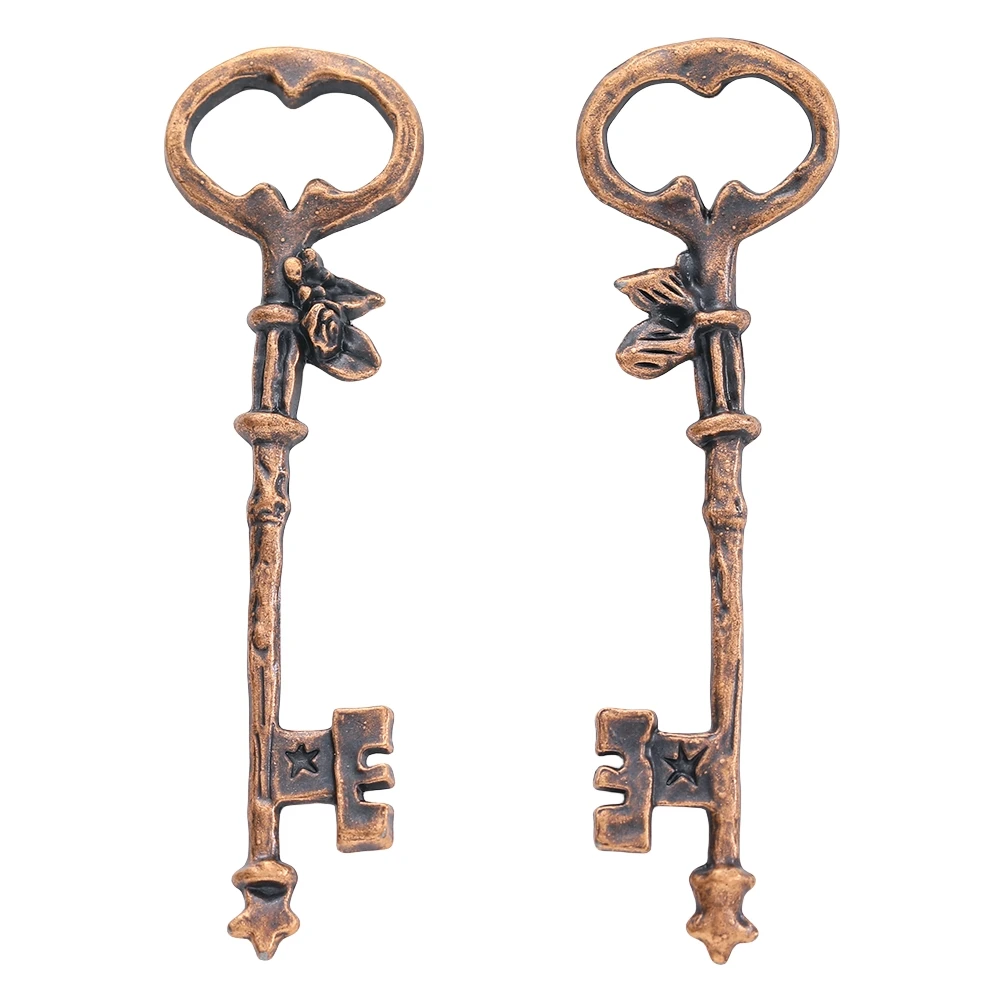 قفل مفتاح سحر سبيكة الزنك خمر ، قلادة معدنية ، إكسسوارات صنع المجوهرات ديي ، 5 ،