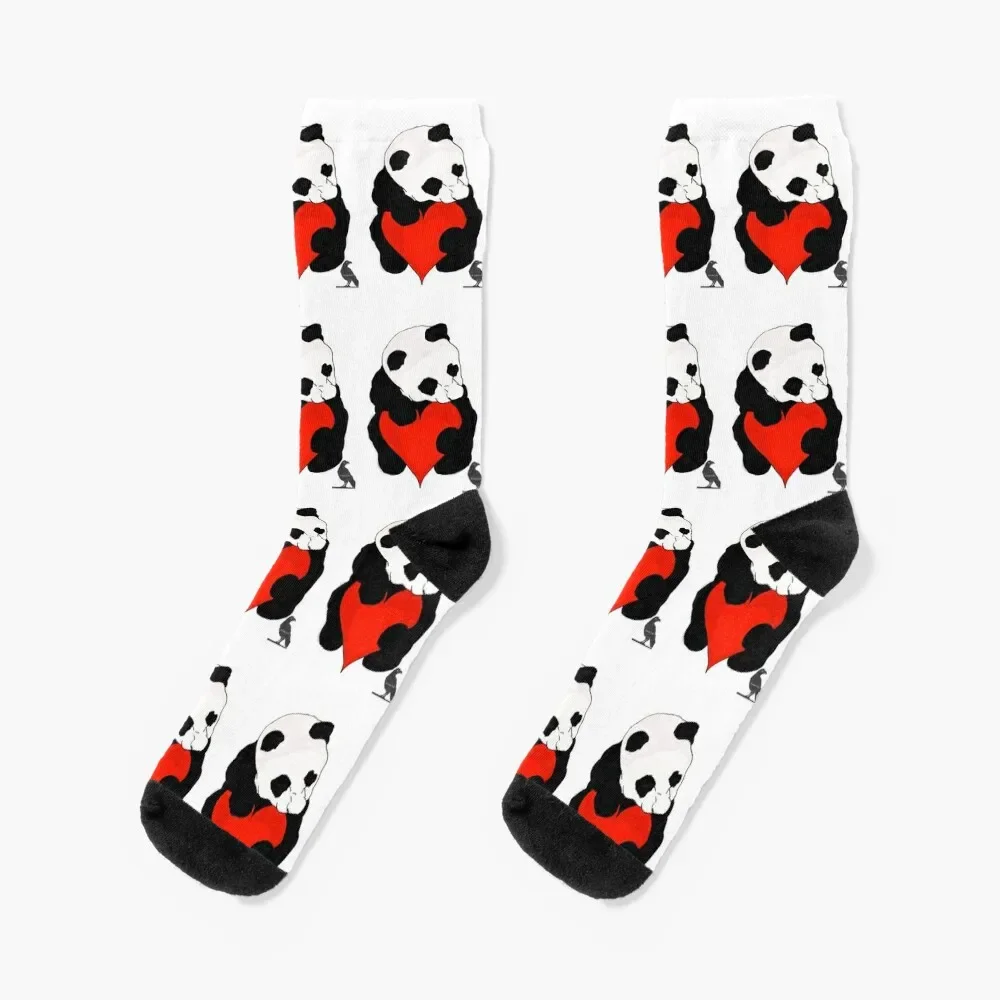 

Panda Love Socks Run bright garter crazy cycling Men's Socks Luxury Women's