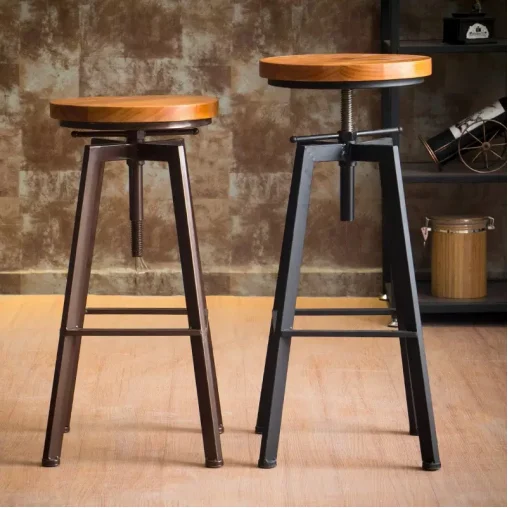 

JP Bar Chair Nordic Counter Furniture Metal Swivel Leather High Gold Modern Luxury Kitchen Stool Bar Chairs for Bar Table