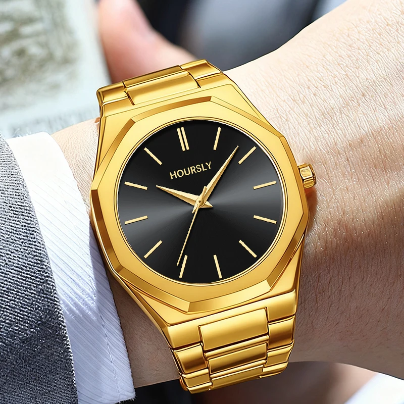 

Мужские модные часы с ремешком из нержавеющей стали, высокое качество для мужских часов, мужские кварцевые наручные часы, деловой стиль, золото, дропшиппинг