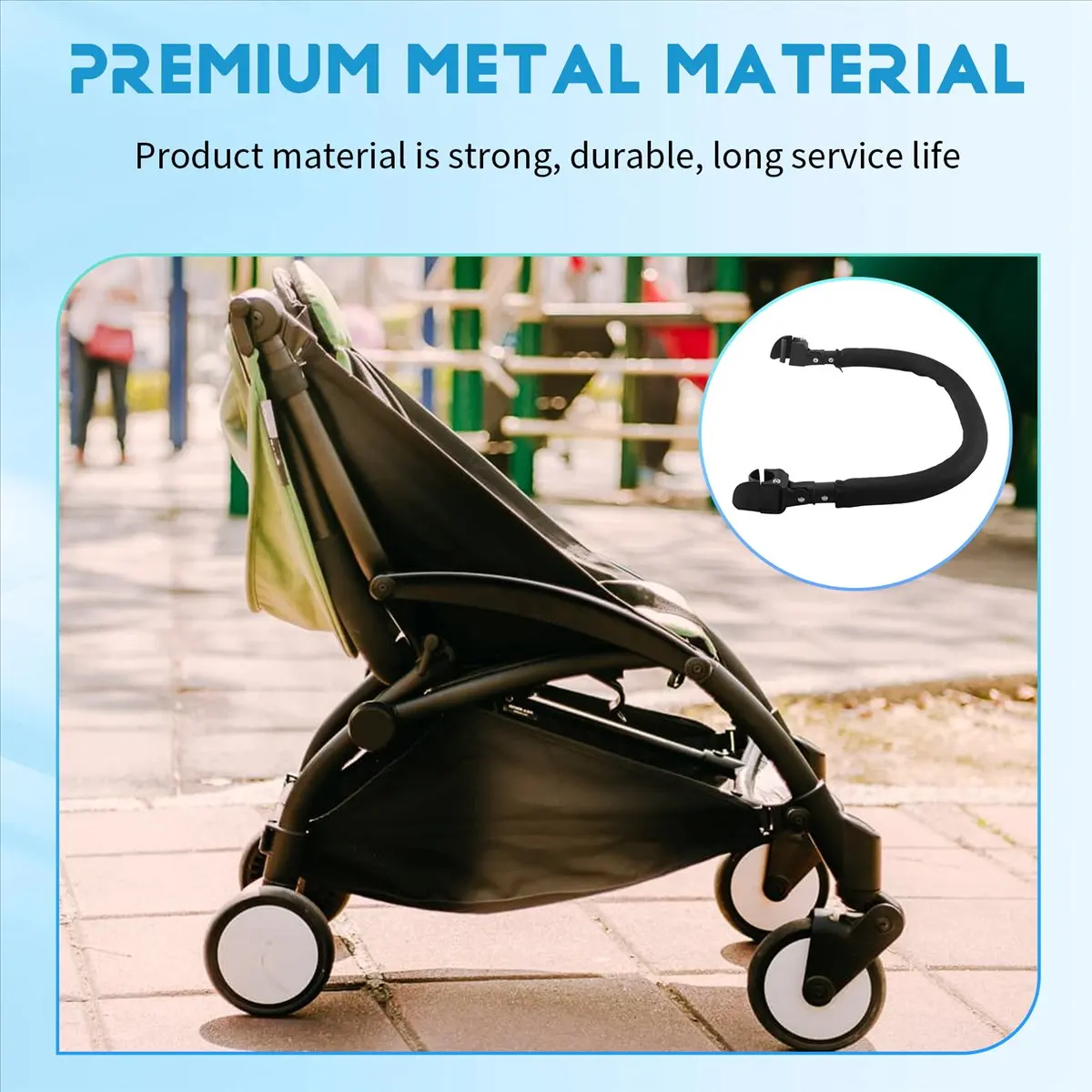 【a23z】baby-stroller-armrest-bumper-bar-front-guardrail-baby-front-armrest-fence-handlebar-oxford-cloth-pram-pushchair-for-yoyo