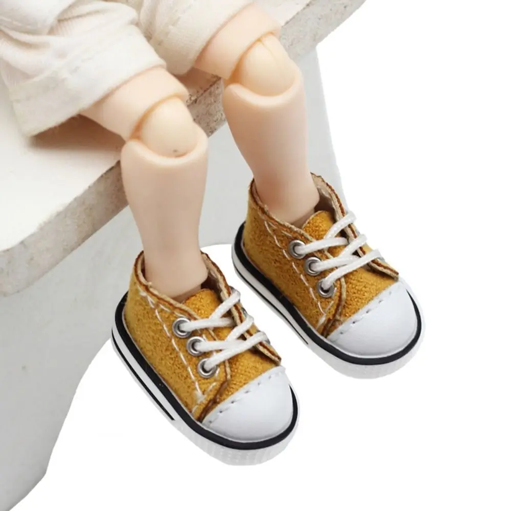 

1 Pair 12 points Doll Mini Canvas Shoes Lace-up Casual Ob11 Canvas Doll Shoes Cartoon Sports Shoes Doll Clothes Shoe Girl Gift