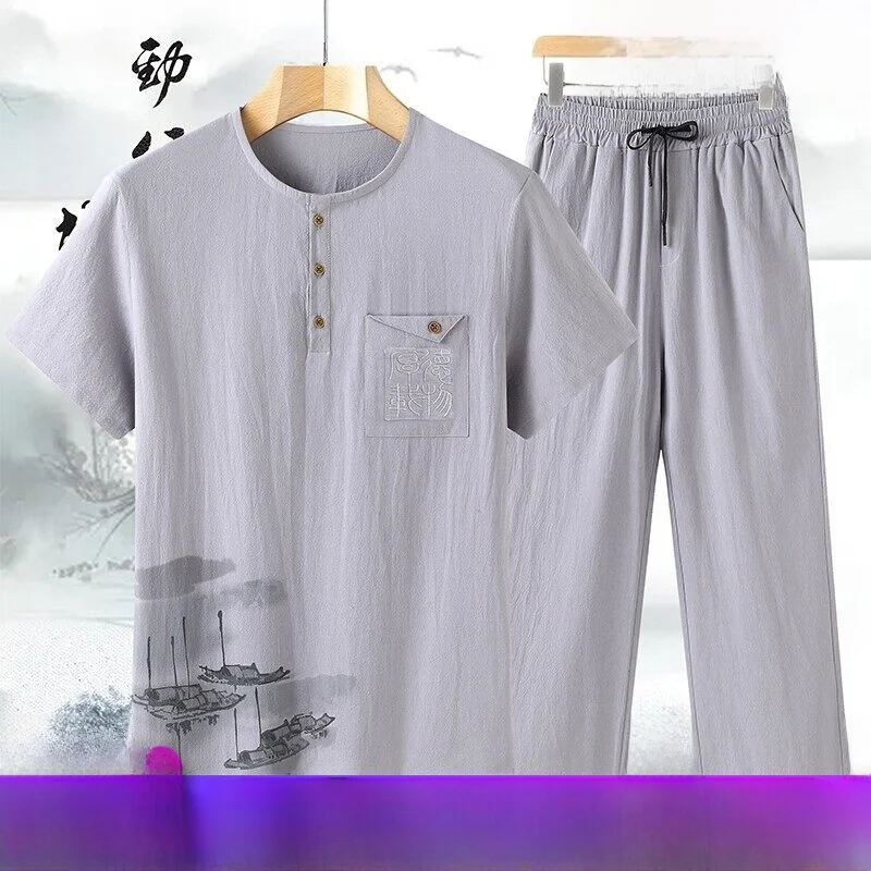 men's-spa-salon-work-uniform-long-pants-ear-cleaning-foot-bath-set-cotton-no-iron-treatment-casual-pure-color-massage-technic