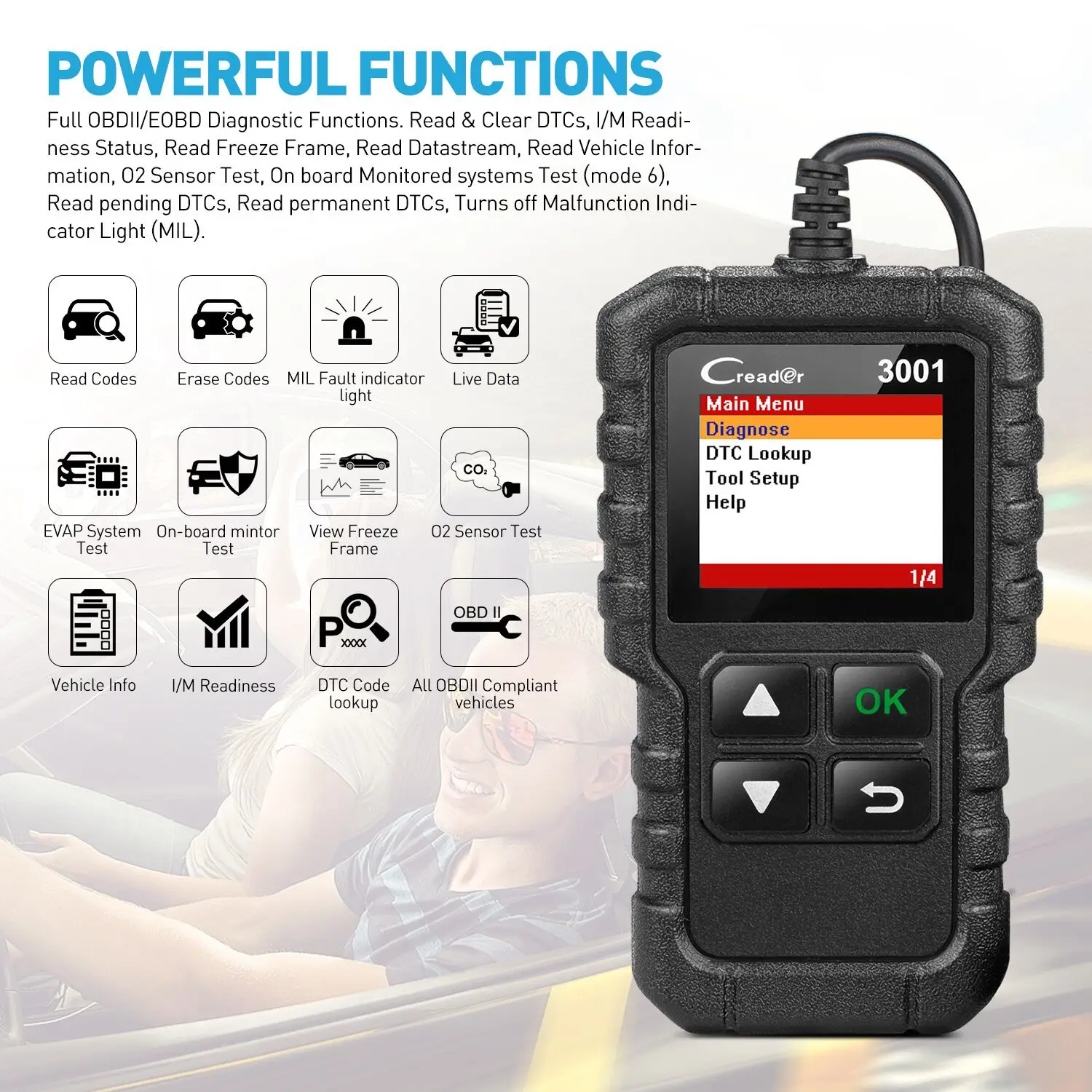 High quality L.aunch X431 Creader /CR3001 Professional OBD II full-function code reader CR 3001 easy to use auto diagnistic tool