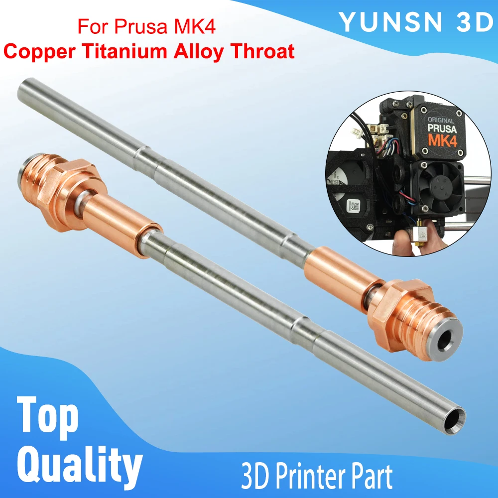 

Горло из медного титанового сплава для Prusa MK4/XL Hotend Kit Горло Высокая термостойкость Высокоскоростная печать для Prusa MK4