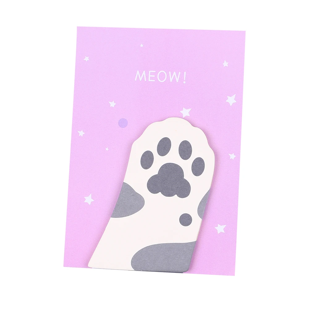 Korean Cute Cat Paw Sticky Memo Pad Notes Funny Kawaii Post Notepad Journal School Paper Aesthetic Stationery Index Tab Bookmark