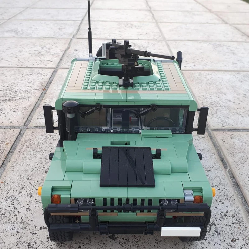 Nowy MOC Humvee klocki Model HMMWV wysokiej jakości uniwersalny 4-kołowy niezależny pojazd z zawieszeniem DIY cegły zabawki