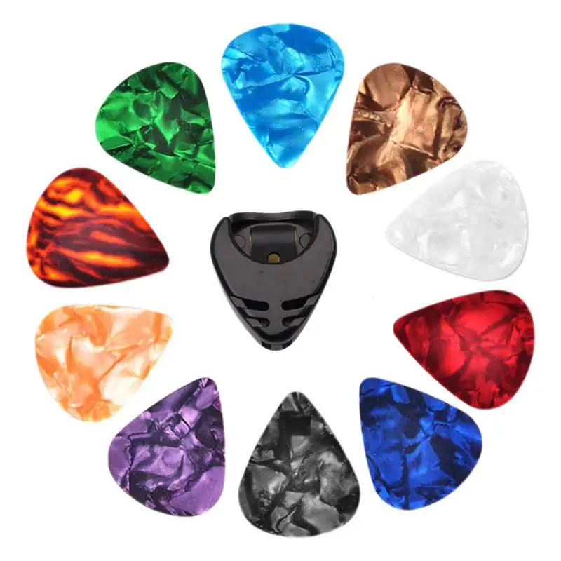 Bulk Guitar Picks Portable 10PCS Finger Picks Guitar Accessory Kit Electric Guitar Pick Colorful Guitar Picks With Pick Holder