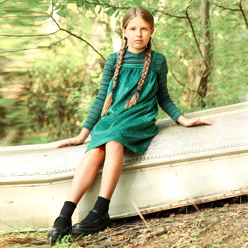 مجموعة ملابس أطفال بطبقات مخططة من AA-Velour فستان بناتي متطابق للأخوة للأولاد رومبير للأطفال برقبة على شكل حرف V متطابق للعائلة