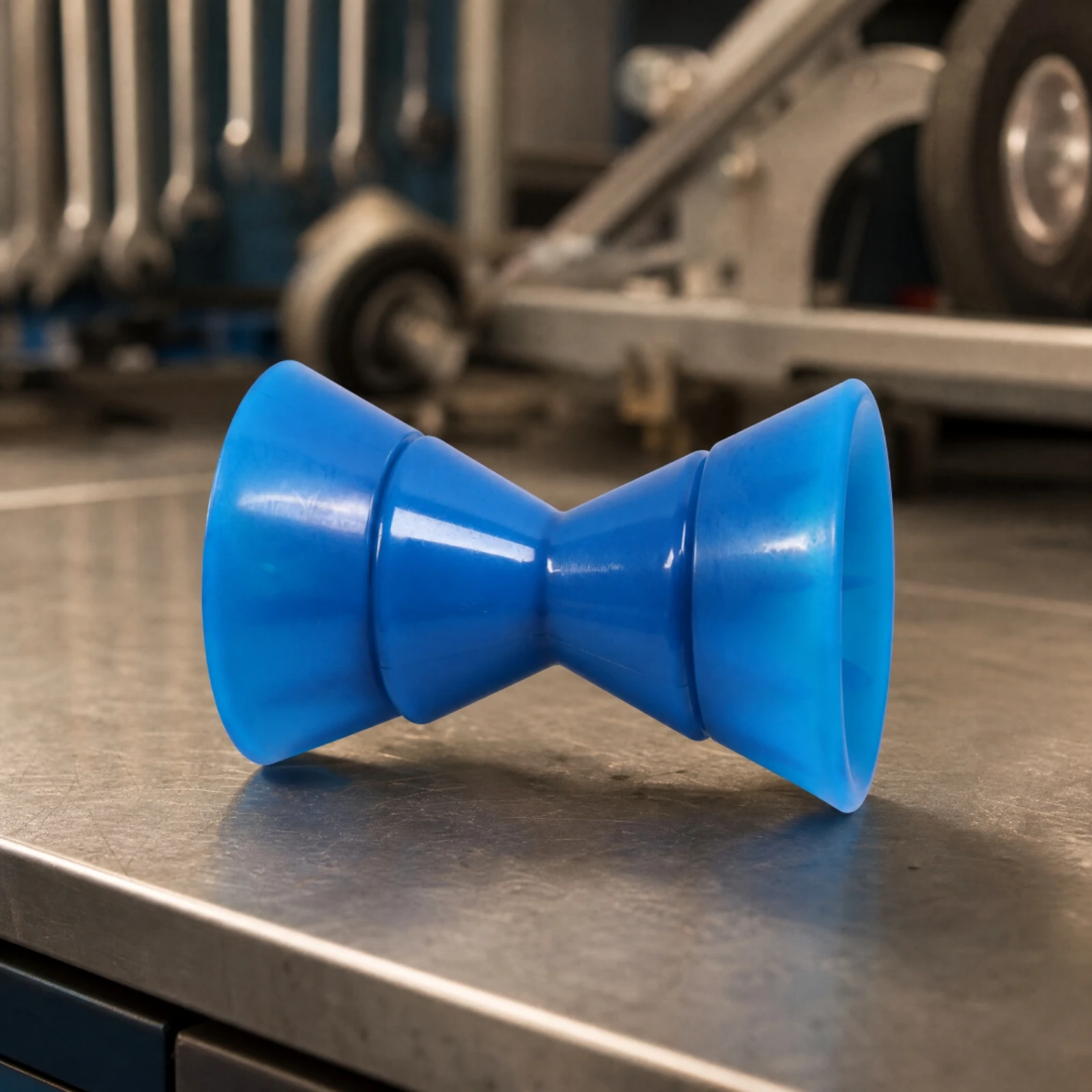 Blue PU Trailer Bow Roller Cushioning PU Bow Roller Assembly Replacement Easy to Install for Marine Maintenance, Workshops