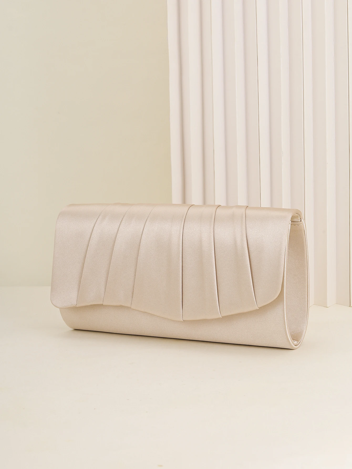Damen-Dinner-Tasche, plissiert, einfarbig, Clutch, Party, Abendessen, Hochzeit, leicht, luxuriös, Umschlag, Abendtasche für Abschlussball, Abendessen/Bankett – Detail 5