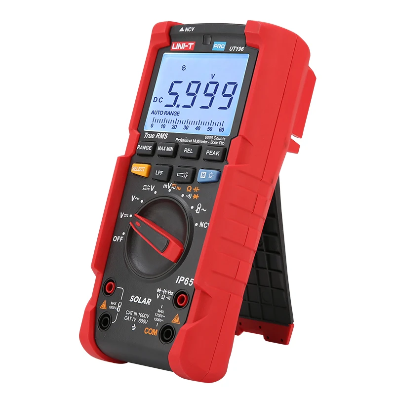 UNI-T UT196 Высоковольтный фотоэлектрический цифровой мультиметр True RMS; Фильтр нижних частот/пик/защита IP65/постоянный ток 1700 В/переменного тока 1500 В