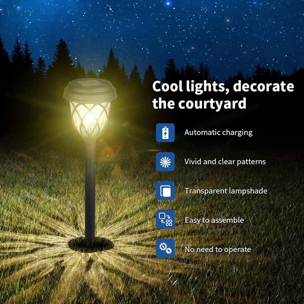 

6pcs Solar Garden Light Outdoor Waterproof Led Yard Lamp 600Mah Rechargeable Landscape Lighting For Lawn Garden Decoration