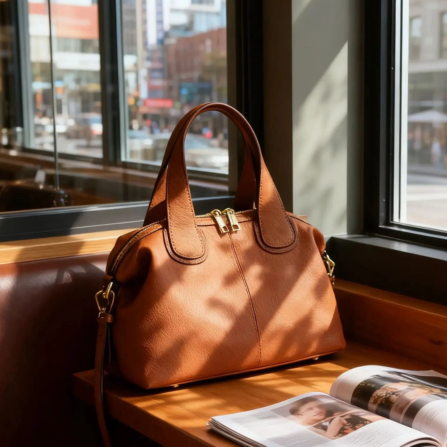 

Soft Cowhide Crossbody Bag Genuine Leather Women's Handbag Causal Commuting Handbag Luxury Design Shoulder Bag Female