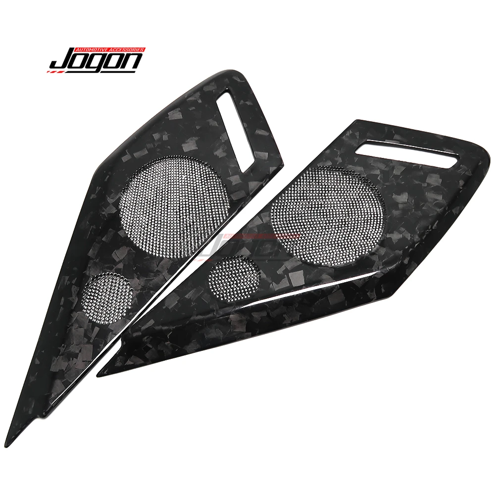 For C8 Corvette Stingray Coupe Z06 2020-2024 Carbon Fiber Interior Side Door Speaker Claxon Horn Frame Cover Trim Accessories