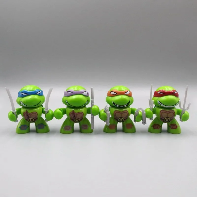 Фигурки TMNT (Черепашки-мутанты) Леонардо, Рафаэль, Микеланджело, Донателло. Коллекционный декор для автомобильной приборной панели, подарок для рабочего стола.