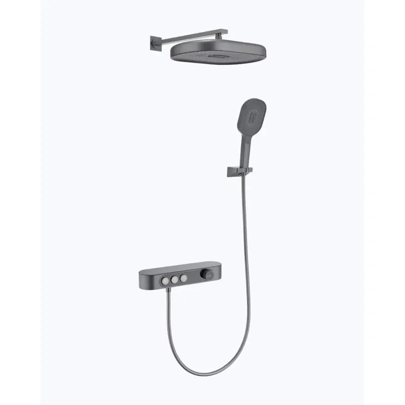 New Arrival Matte Black Wall Mounted Rainfall Shower Head Set Modern Design for Apartment Bathroom Concealed Control