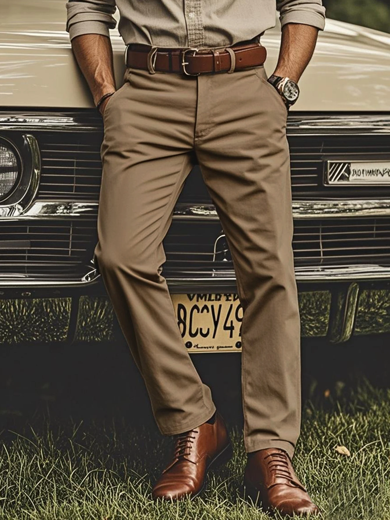 fall Suit Pants Men Fashionable and minimalist Straight Casual Trousers Loose Simple Male，Men's Plain Color Crease Resistant Str