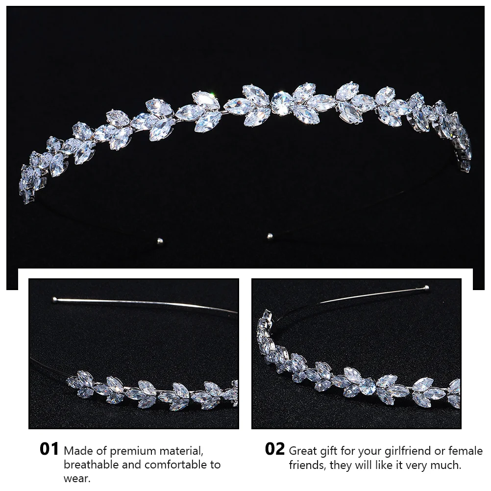 Zircon Thin Headband Hair Hoop Press Versatile Female Headdress Chic Wear Creative Alloy Girl