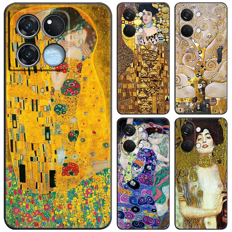 The Kiss by Gustav Klimt Black Case For OnePlus Nord 3 2T N30 N300 N20 N200 CE2 CE3 Lite 10T 11 9RT ACE 2V Pro 5G Cartoon Cover