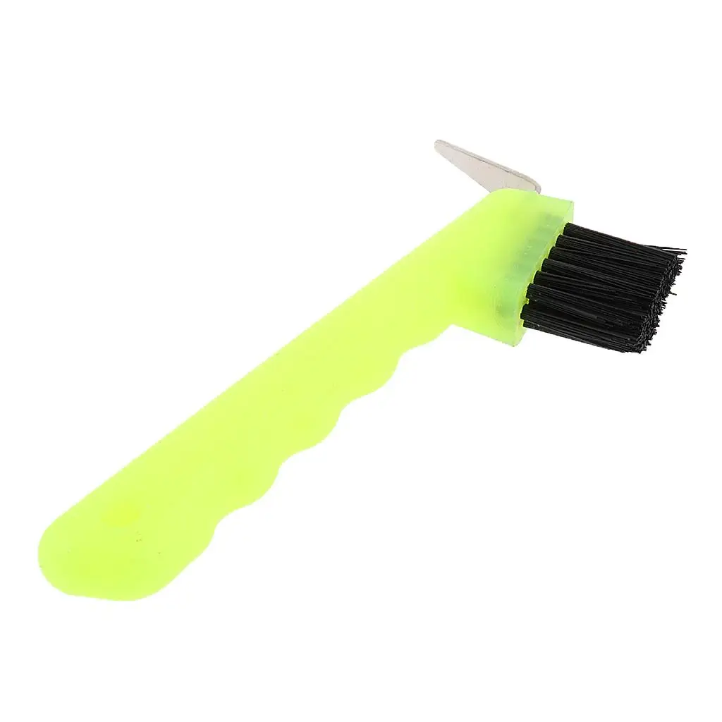 Hoof Pick with Brush Horse Grooming Tool Green Pink Blue Fluorescent Yellow