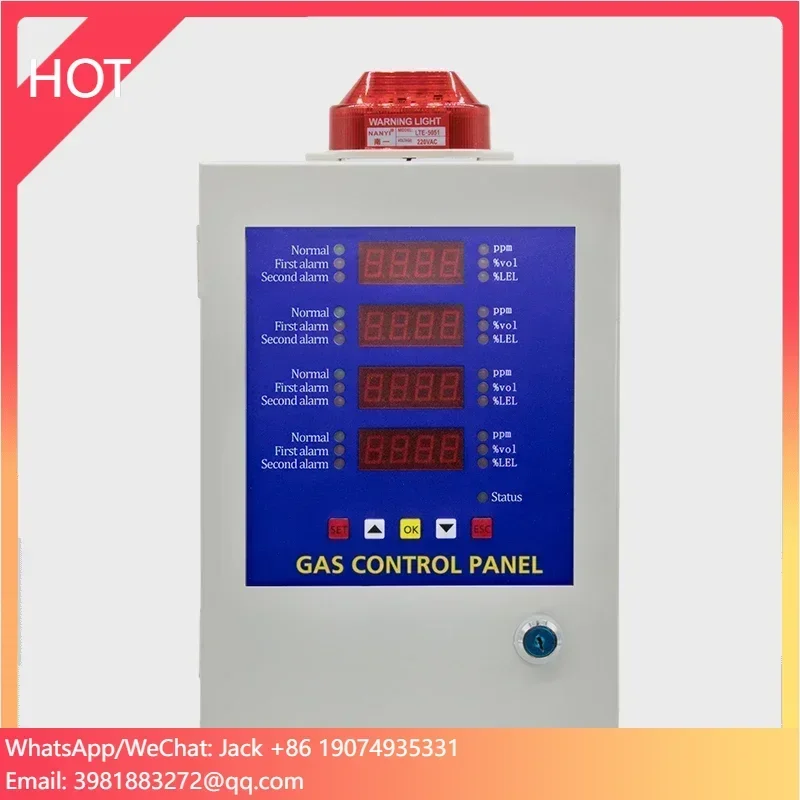 Panel de control de gas BH-50 Controlador de doble vía de 2 canales conectar controlador de alarma de gas fijo