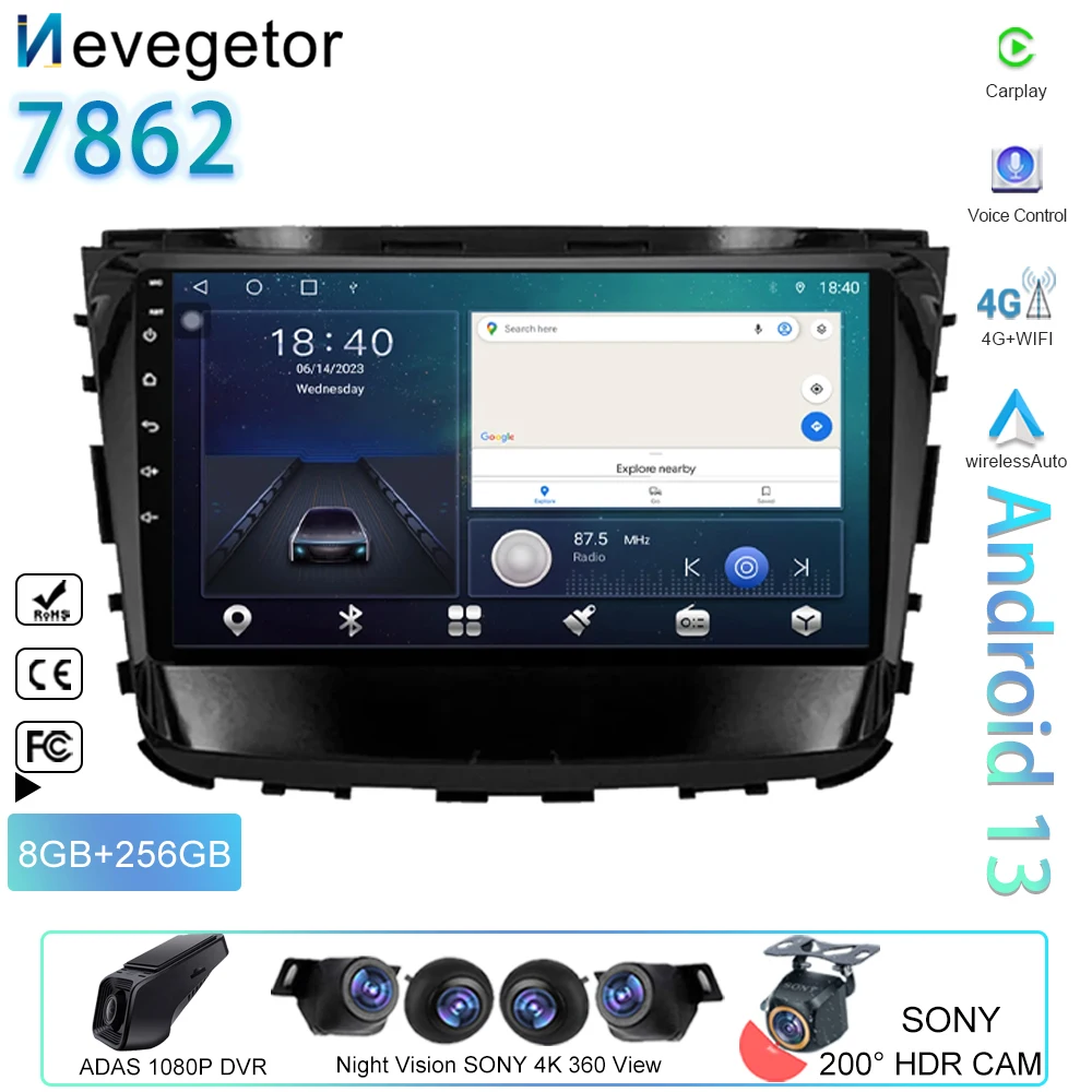 

Car Multimedia Video Player For Ssangyong Rexton Musso Radio 2018 2019 Android Auto Carplay 5G WIFI GPS Navigation No 2Din DVD