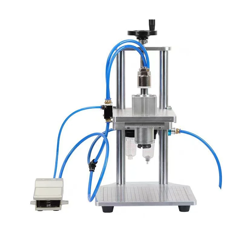 Pneumatic semi-automatic capping and crimping machine