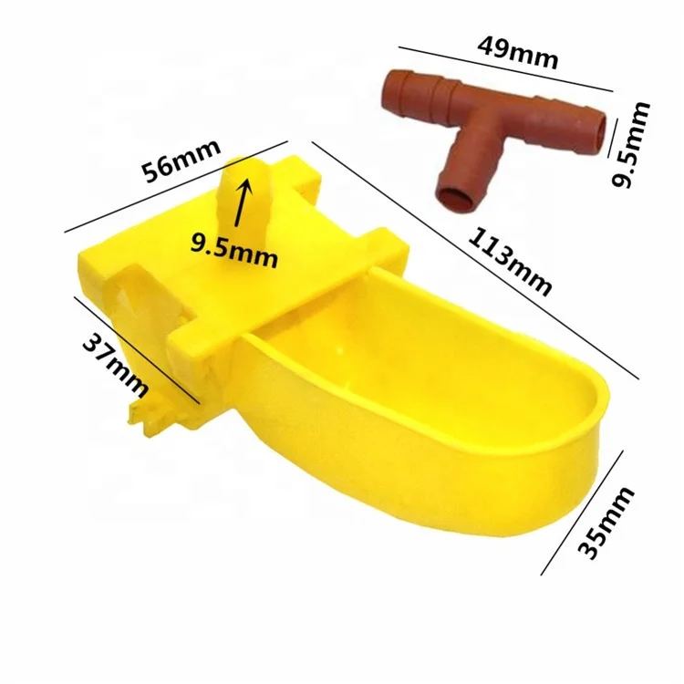 50 PCs Bird Quail Parrot Yellow Automatic Drinking Cups Connect 9.5 mm Hose Hanging Bird Pigeon Drinkers