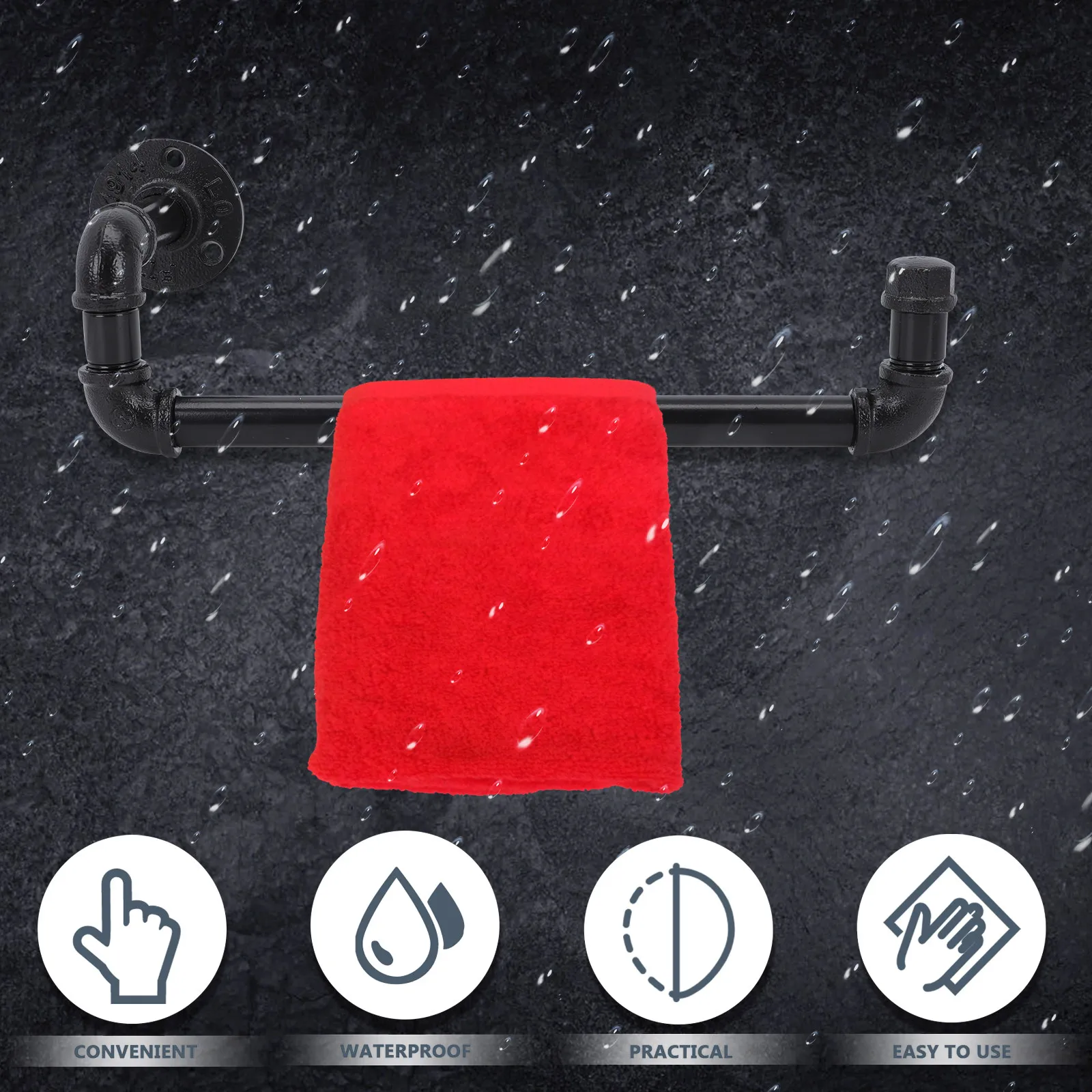 

Прочная промышленная железная вешалка для полотенец в деревенском стиле, настенная, для ванной, кухни, спальни, для хранения и декора