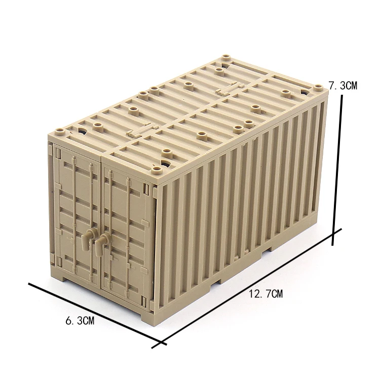 4-in-1 Modulaire Militaire Container MOC Bouwstenen Set Wapenmagazijn Uitrusting Scène DIY Montage Stenen Me Verzamelbare Display Hobby