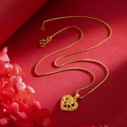 9999 real gold 24K yellow gold Women's Necklace Collarbone Chain Women's Pendant24 k real gold jewelry  real gold jewelry