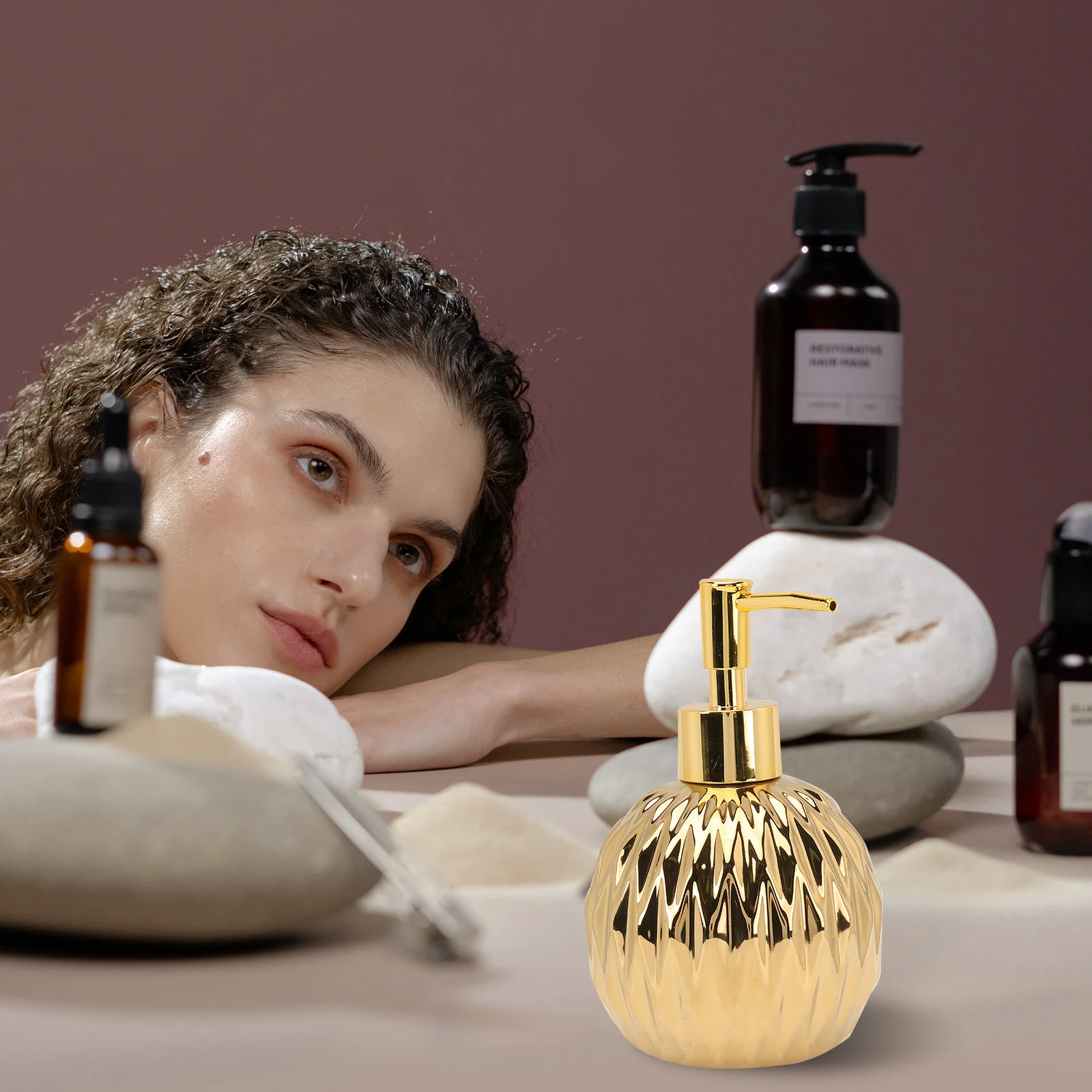 1 قطعة زجاجة مضخة الضغط الذهبية ضيق الختم مانعة للتسرب حجم مثالي للسفر إعادة الملء غسول شامبو استحمام جل الحاويات